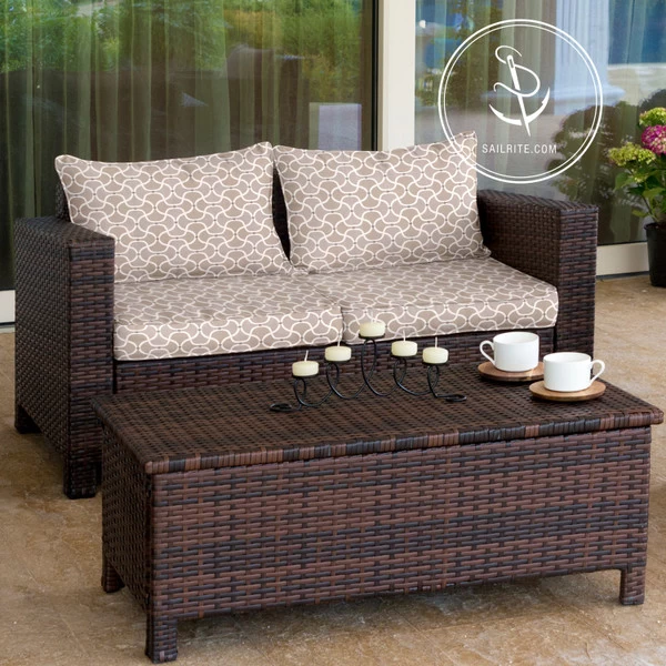 Bella-Dura® Scallop Driftwood 54" Fabric 6 Bella-Dura® Scallop Driftwood 54" Fabric - Image 6