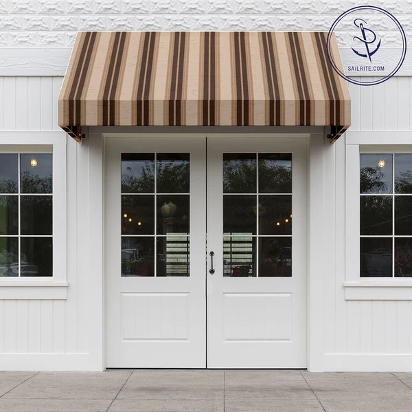 Sunbrella® Awning Stripe 4776-0000 Chocolate Chip Fancy 46" Fabric 5 Sunbrella® Awning Stripe 4776-0000 Chocolate Chip Fancy 46" Fabric - Image 5