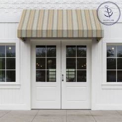 Sunbrella® Awning Stripe 4777-0000 Grey/Beige Chip Fancy 46" Fabric -Textile Store Sunbrella 4777 0000 Grey Beige Chip Fancy Stripe 46 Signature Series Awning Stripe 72