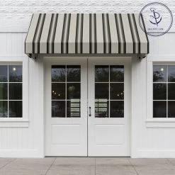 Sunbrella® Awning Stripe 4799-0000 Grey/Black/White 46" Fabric -Textile Store Sunbrella 4799 0000 Grey Black White Stripe 46 Signature Series Awning Stripe 707