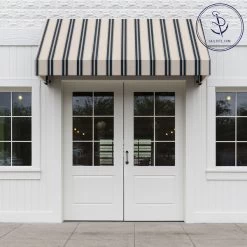 Sunbrella® Awning Stripe 4916-0000 Navy/Taupe Fancy 46" Fabric -Textile Store Sunbrella 4916 0000 Navy Taupe Fancy 46 Signature Series Awning Stripe 707