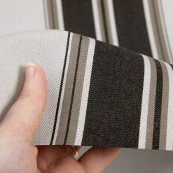 Sunbrella® Awning Stripe 4946-0000 Black/Taupe Fancy 46" Fabric -Textile Store Sunbrella 4946 0000 Black Taupe Fancy Stripe 46 4