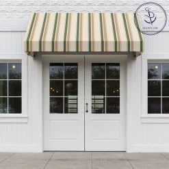 Sunbrella® Awning Stripe 4959-0000 Fern/Heather Beige Block 46" Fabric -Textile Store Sunbrella 4959 0000 Fern Heather Beige Block Stripe 46 Signature Series Awning Stripe 707