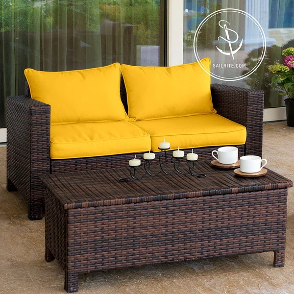 Sunbrella® 5457-0000 Canvas Sunflower Yellow 54" Upholstery Fabric 6 Sunbrella® 5457-0000 Canvas Sunflower Yellow 54" Upholstery Fabric - Image 6